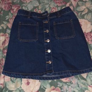 Navy Blue Button Up Skirt